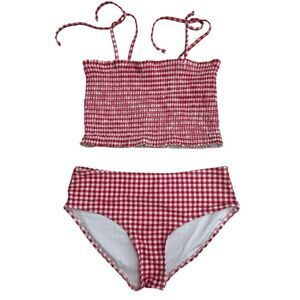 Printed Smocked Tankini Swim Set for Girls Size 14